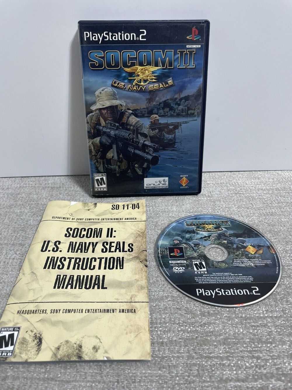 SOCOM II: U.S. Navy SEALs (Sony PlayStation 2, 2003) CIB Tested